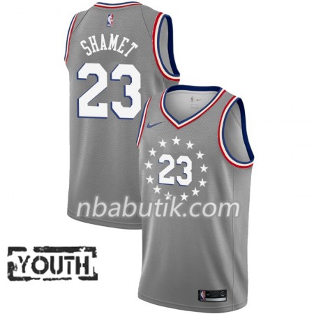 NBA Børn Trøje Philadelphia 76ers Landry Shamet 23 2018-19 Nike City Edition Grå Swingman